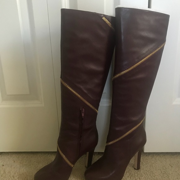 Burgundy knee high DVF boots! - Picture 5 of 6